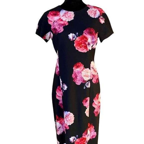 Ellen Tracey Flowered Sheath MIDI - Picture 1 of 6